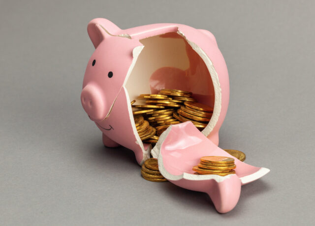 broken piggy bank