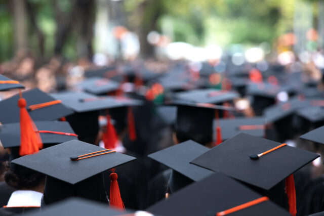 crowd graduation caps