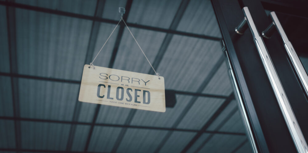 business closed sign